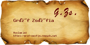 Gróf Zsófia névjegykártya